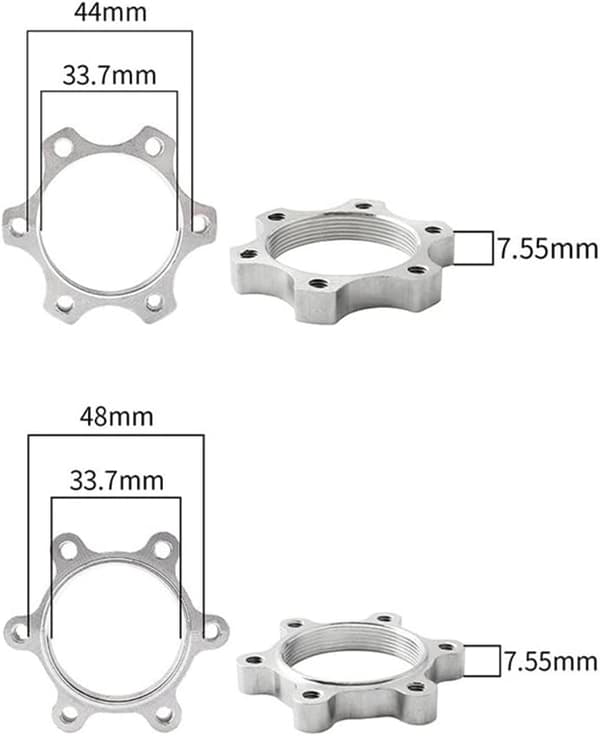 Cykelnavadapter, 44 mm Skruv Cykel Skivbroms Fläns Adapter Centrum