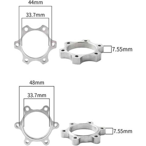 Sykkelnavadapter, 44 mm Skrue Sykkel Skivebrems Flens Adapter Senter