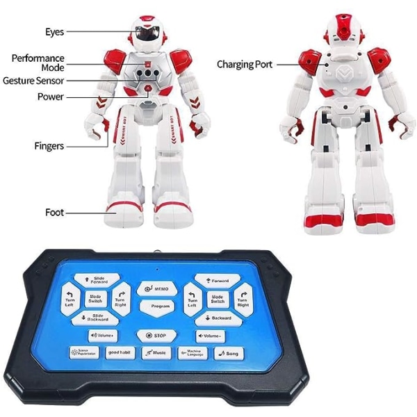 Intelligent Geststyrningsbar Programmerbar RC-robotleksak, Infraröd c