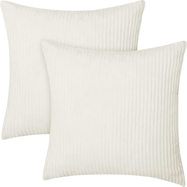 Set med 2 Corduroy Kuddfodral 45x45cm Rektangulär Sammet Utomhus
