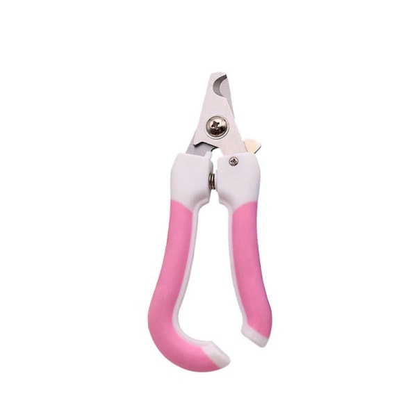 Nagelklippare för husdjur (rosa) med säkerhetsskydd för att förhindra överklippning