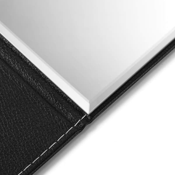 Foldbart Rejse Spejl, PU Bærbar Justerbar Rektangulær Ultrathin