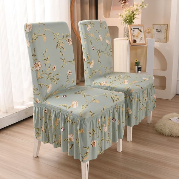 2 stk Trykte Skjørt Lace Stolkledning Elastisk All Inclusive Univers