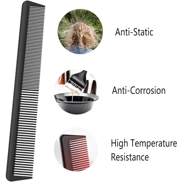 Antistatisk Frisörkam, Kol Kamm, Kolfiber Hårkam, DXGHC