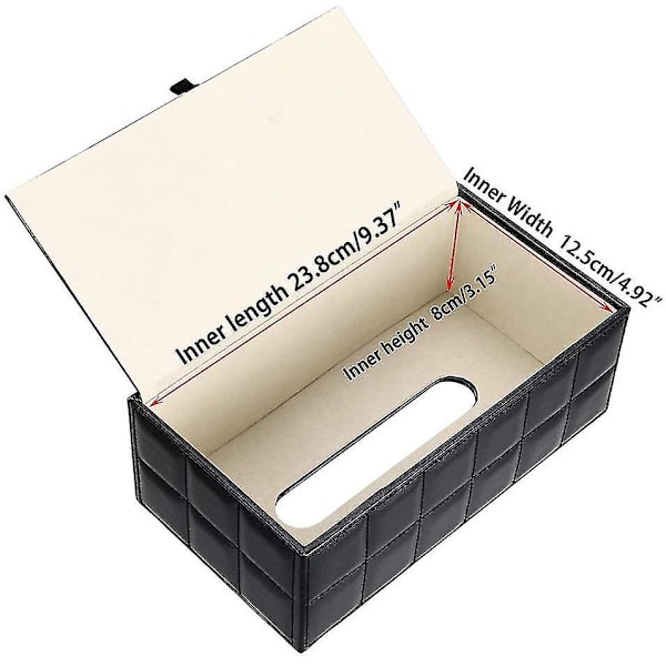 Bote Mouchoir Rectangulaire En Cuir (moyen---noir 1) DXGHC