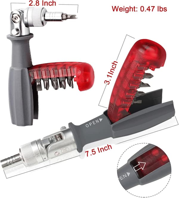 Ratschmejsel med Magnetisk Multibit, 10 i 1, Liten Fickformat