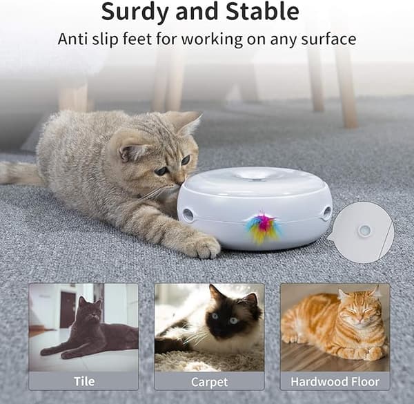 Feather Cat Smart Kattelegetøj, Lydløs Version Interaktiv Killing DXGHC