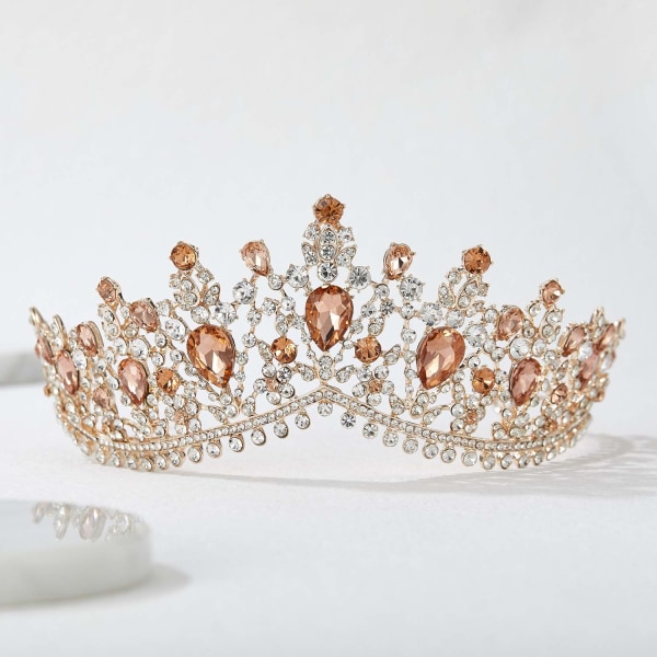 Bröllop Tiara för kvinnor, Rhinestone Bridal Crown Princess Tiara H