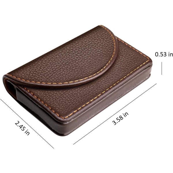 Läder Business Card Holder Case för Män eller Kvinnor Fick Bussines