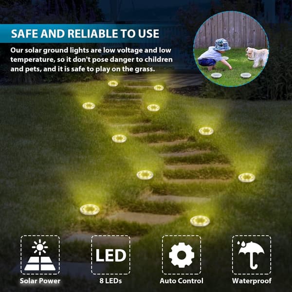Solcelled Hagebelysning LED 6000K Kald Hvit Vanntett