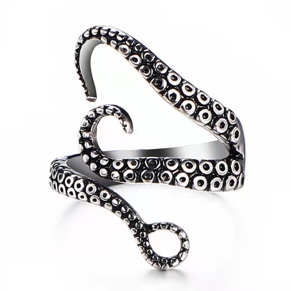 Mørk Nat Workshop Punk Ny Blæksprutte Ring Legering Åben Ring Manu