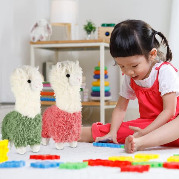 Plush Alpaca Legetøj 2 Styk Llama Fyldt Dyr 11 Tommer Blød Al
