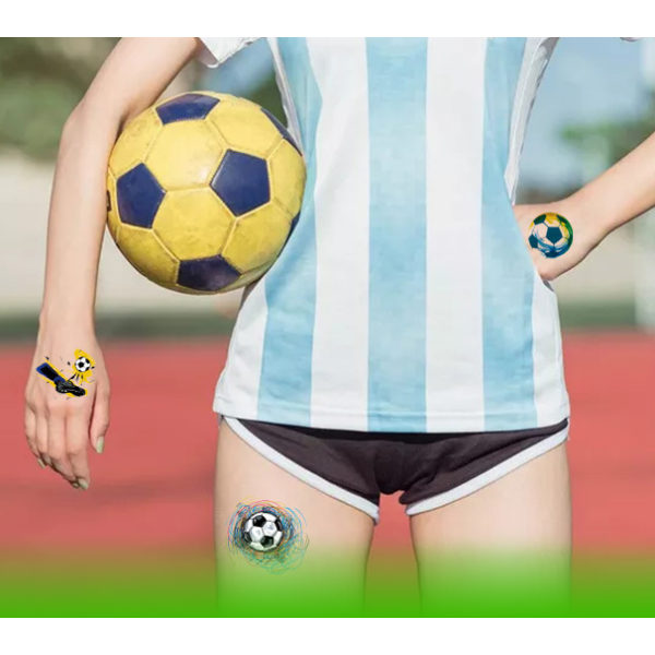 10 tecknade sport fotboll tatuering klistermärken World Cup tema creati