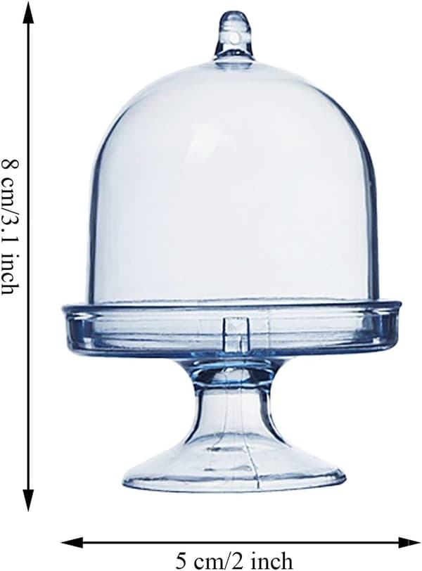 12 stk Mini Kakeklokke Stativ, Mini Transparent Kake Stativ, Fo
