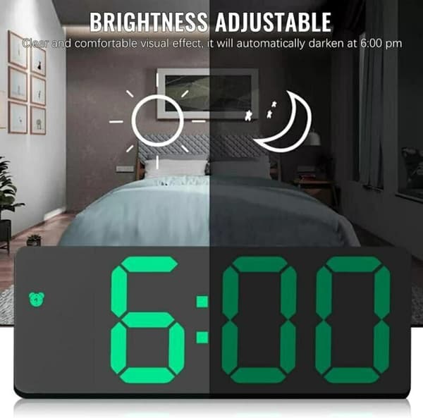 Väckarklocka LED-display Digital Spegel Väckarklocka Batteri Pl DXGHC