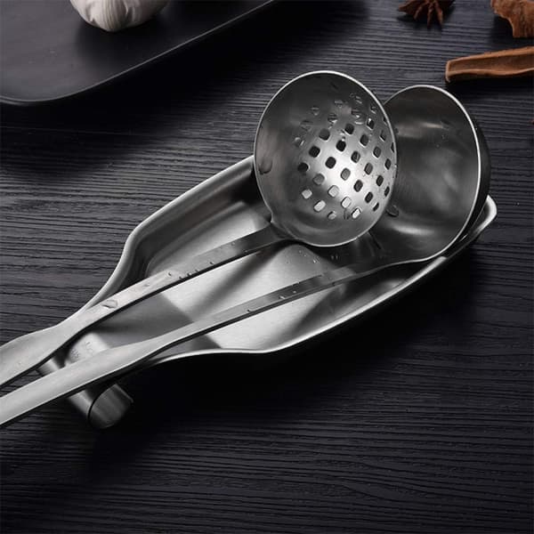 （20.9 * 10.7cm）Skedstöd i Rostfritt Stål, Skedhållare, Silver Ki