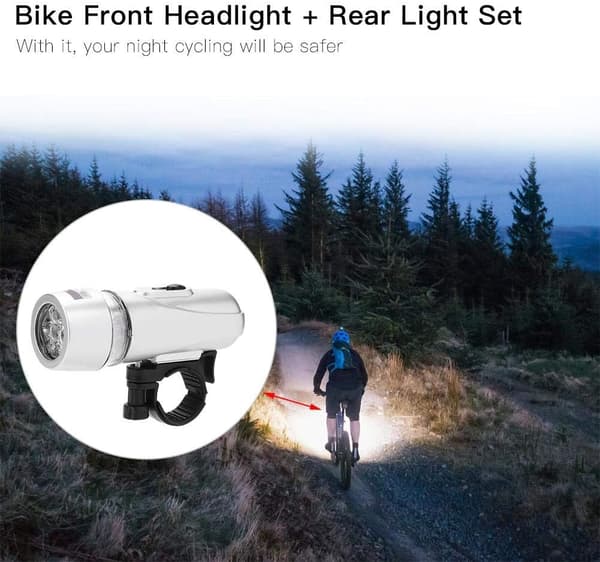 Vanntett 5 LED Sykkel Forlykt + Baklys