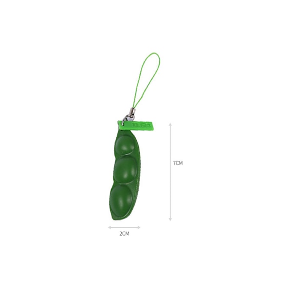 3 kappaleen edamame-avainperä fidget-leluja - Purista papua herne soijapapu lelulahja