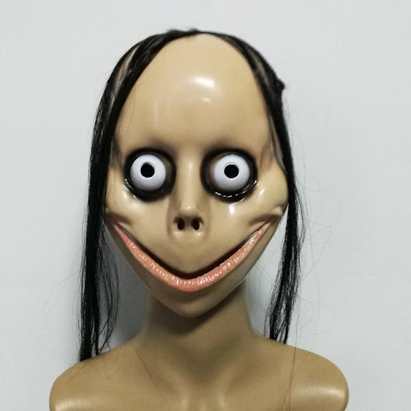 Ny Halloween-skräckmask med långt hår MOMO för dansuppträdande