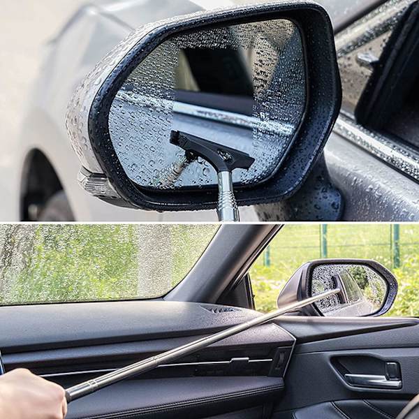 Utdragbar Bakspegel-Squeegee för Bil, Vattenrengörare med Lång