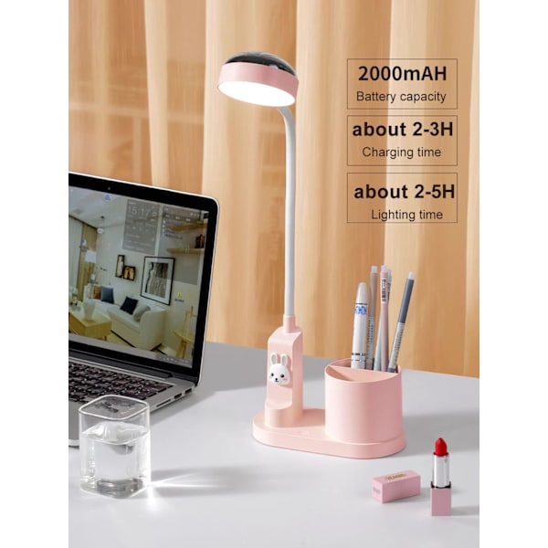 (Rosa) Barnebordlampe, nattlampe med stjernehimmelprojektor Studie T