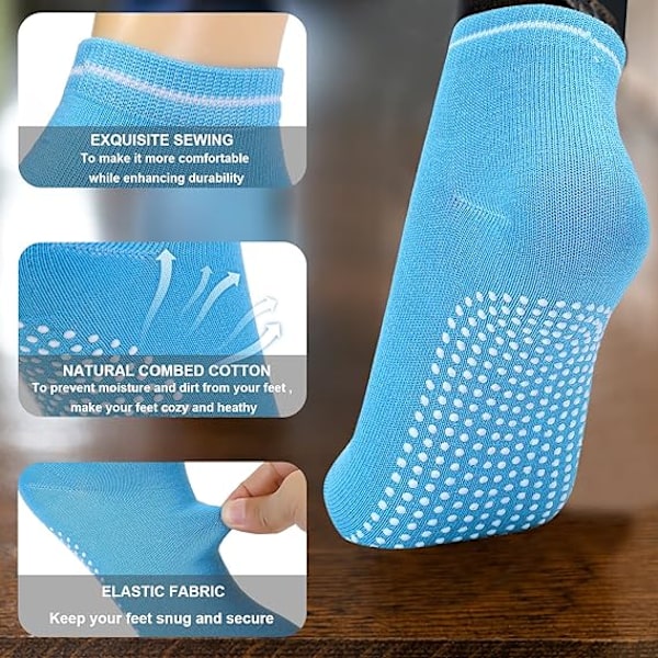 8 par icke-halksockor för kvinnor, yogapilates-sockor, greppsporter DXGHC
