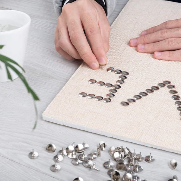 Tommelfinger-søm, flade push-pins, sølv tommelfinger-søm, 45 pak
