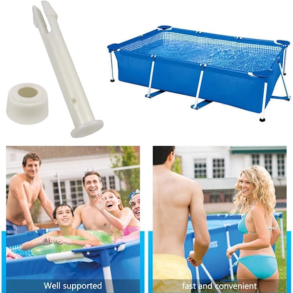 12 stycken plastpinnar för Intex runda metallrampooler