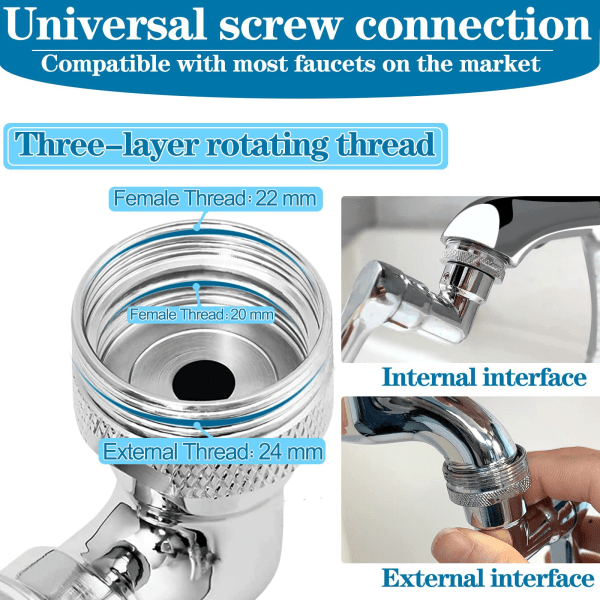 All-kobber servant med multifunksjonell universal kran 1080 grader r