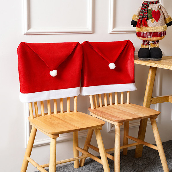 2 st juldekorationer julstolsöverdrag i non-woven tyg