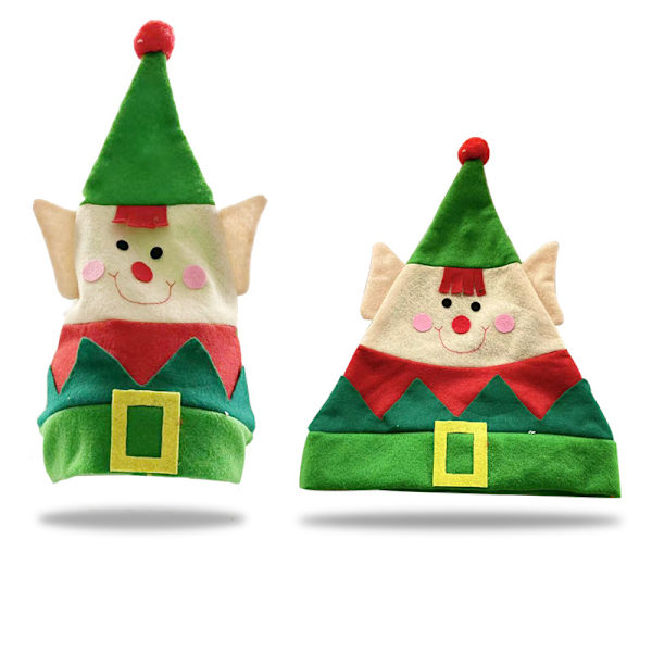 2 Julemandens Elf Hatte Voksne Børn Hatte Sjove Flanel Hatte C