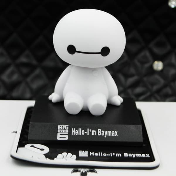 Söt Baymax Bobblehead med Bas & 360 Grader Roterande Huvud
