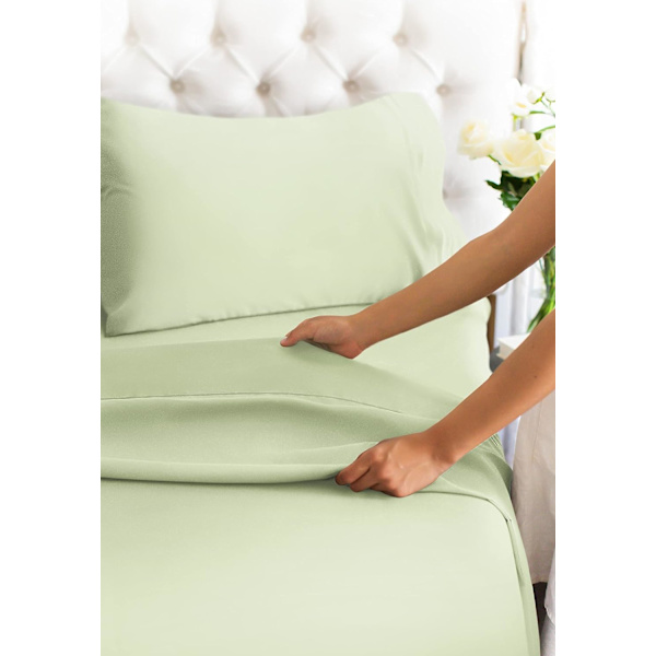 4-delat Set Queen Size Lakanset - Andningsbart & Kylande Lakan -