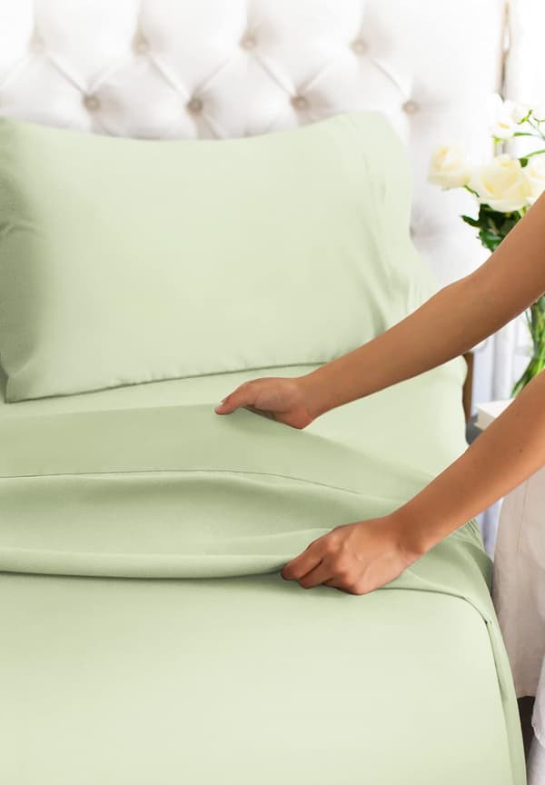 4-delt Sengesæt i Queen Size - Åndbare & Kølende Lagener -
