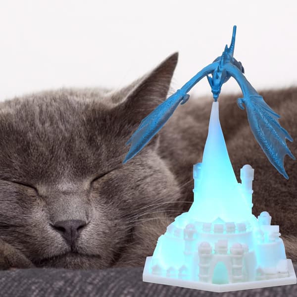 Den lysende 3D drage LED-lampe kan adskilles fra USB-oplader