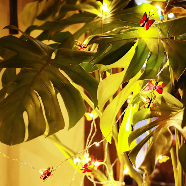 LED Lysstreng Rattan Sommerfugl Thanksgiving Julepynt