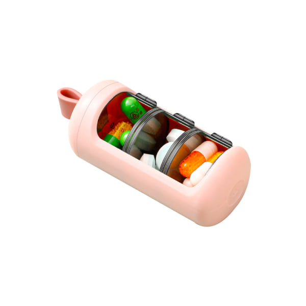 Bärbar pillerlåda 3-grid pillerförvaringslåda med stor kapacitet minibil
