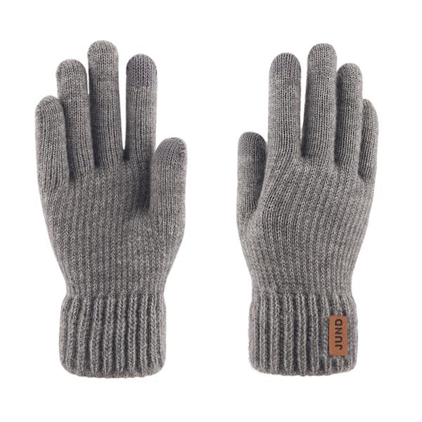 2 par herr Knitted Wool Varmhandskar Tjocka Utomhus Cykling Plu