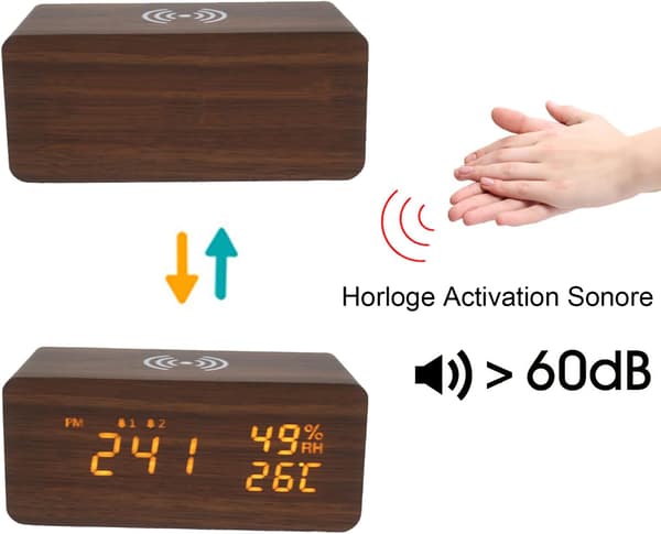 Digitaalinen herätyskello, langaton lataus - digitaalinen herätyskello