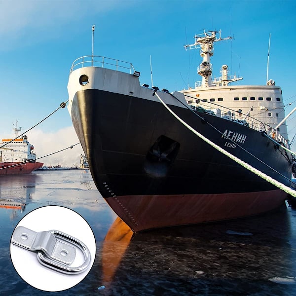 6 stk. Festestropper D-ringer, Heavy Duty Rustfritt Stål Festestropper