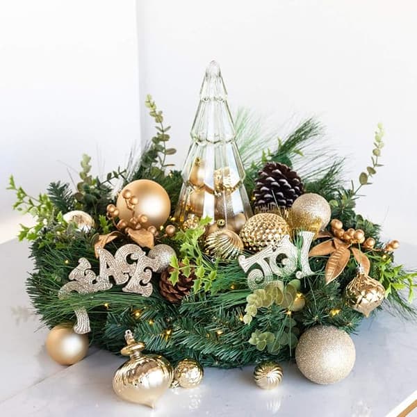 Champagne Julekuler 24 stk 2,36 tommer Juletrepynt