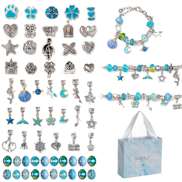 Handgjorda Crystal Loose Beads Alloy Armband for Kids DIY Beads Ma