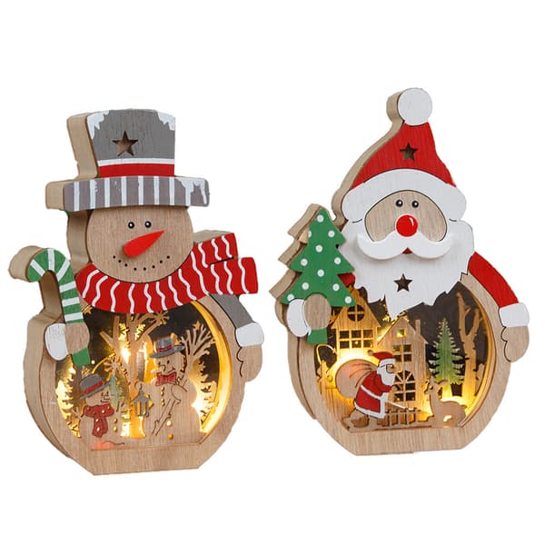 1 st juldekoration med lampor, lysande tomte, snögubbe