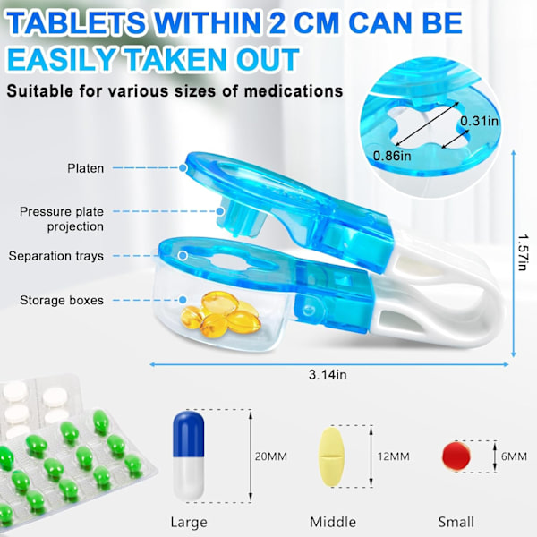 2 st Bärbar Pillerdosa, Bärbar Tablettdispenser, Medicin DXGHC