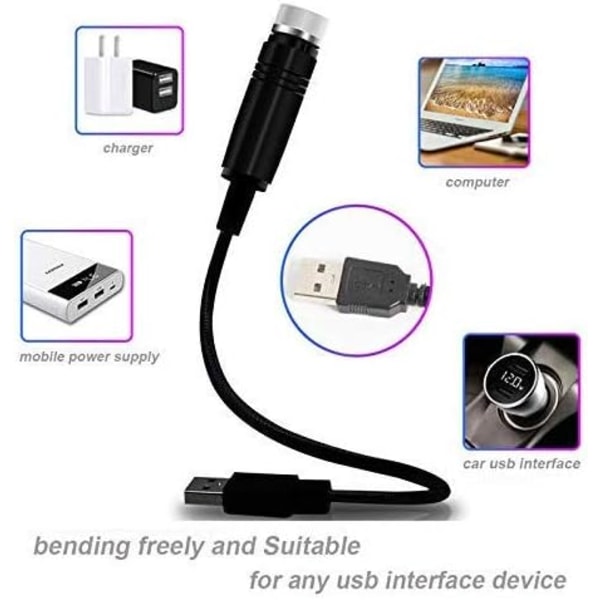1 stk Rød USB Magisk Ball Stjernelys Bil Full av Stjerner Atmos