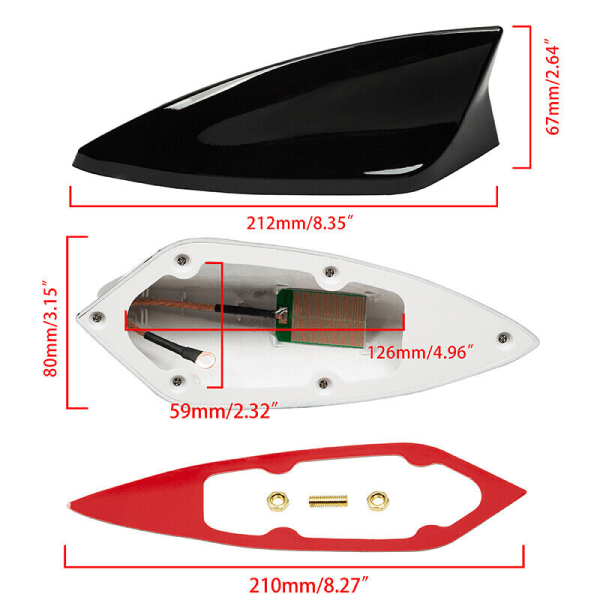 Universal Svart Hai-Fin Takantenne FM/AM Radio Signal