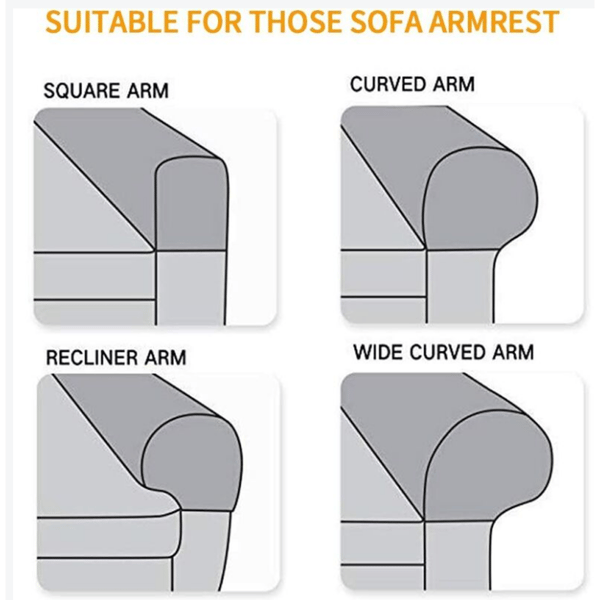 2 stycken Mjuka Soffa Armstödsöverdrag Halksäkra Armstolsöverdrag E
