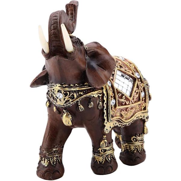 Elefant Statue Skulptur Held & Rigdom Feng Shui Trækorn 3D Fi