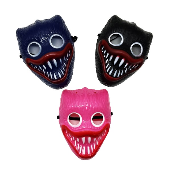 3-pak Halloween Poppy Playtime Scary Sausage Mouth Plastik Maske