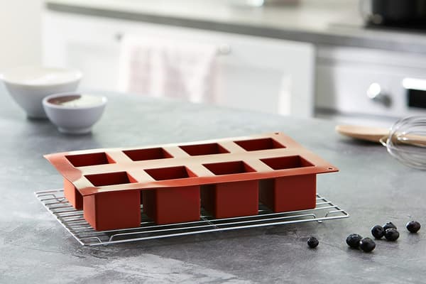 8 Kageforme Terrakotta Formet Som Terninger Med 8 Hulrum Silikon